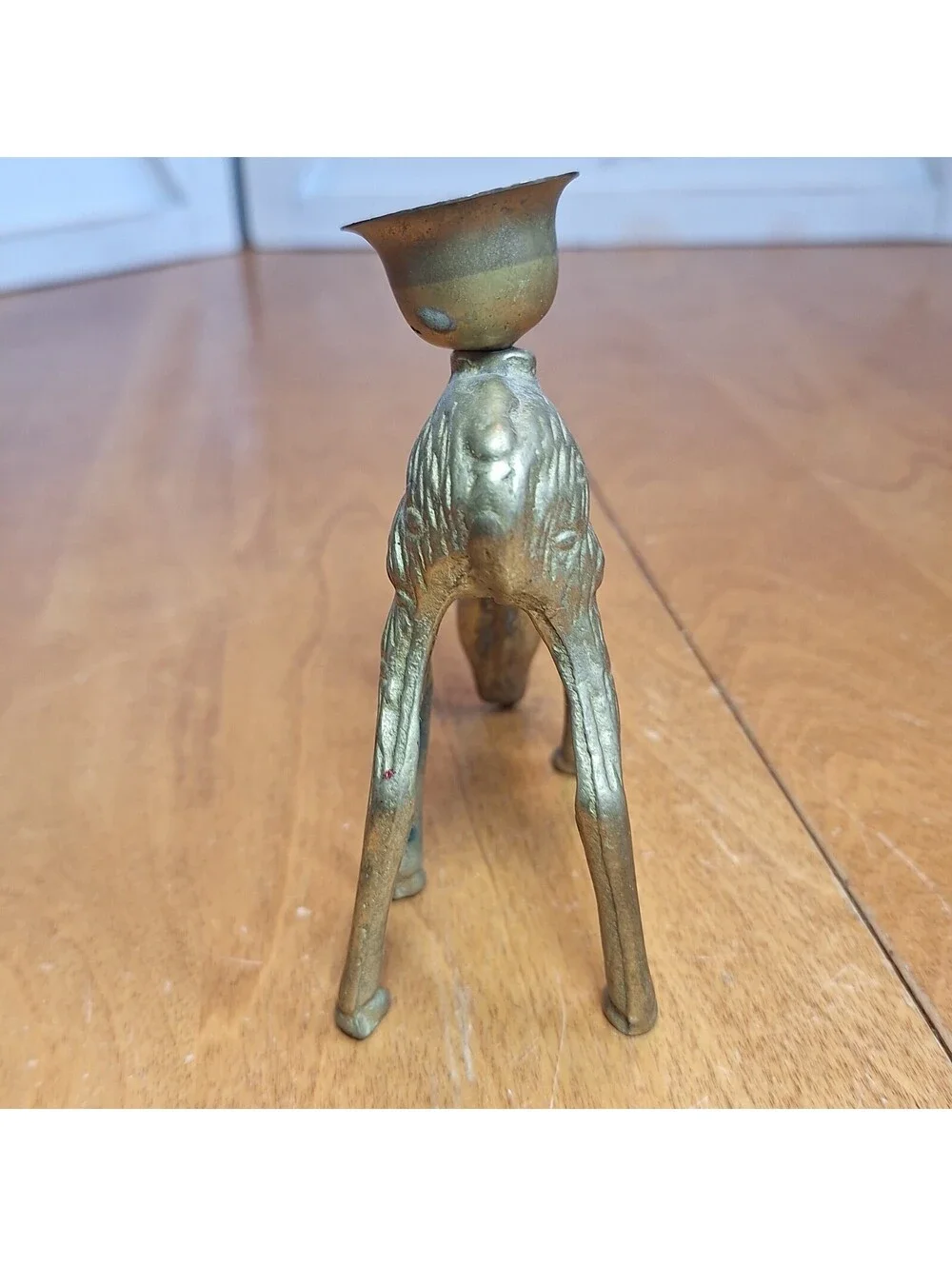 Vintage Brass Deer Candle Holder 4.75
